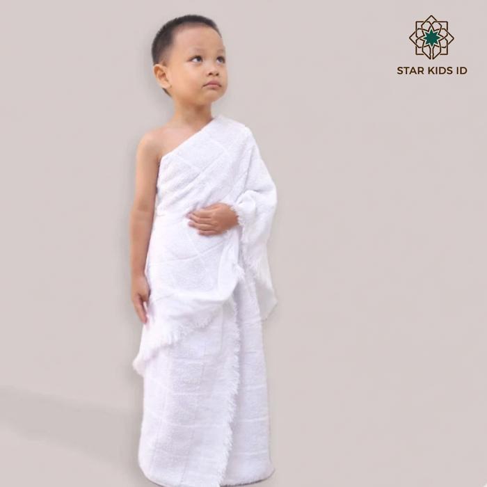 Kain Ihram Anak TK Paud SD Pakaian Baju Manasik Latihan Belajar Haji Umroh Laki Perempuan / Pakean I