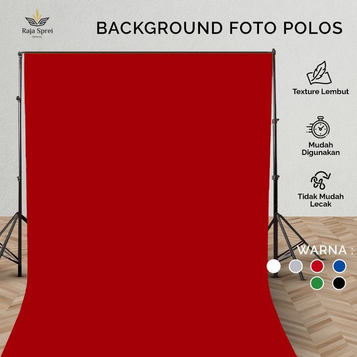 Kain Background foto polos Merah/kain backdrop Poto/kain foto Wedding - 1 Meter
