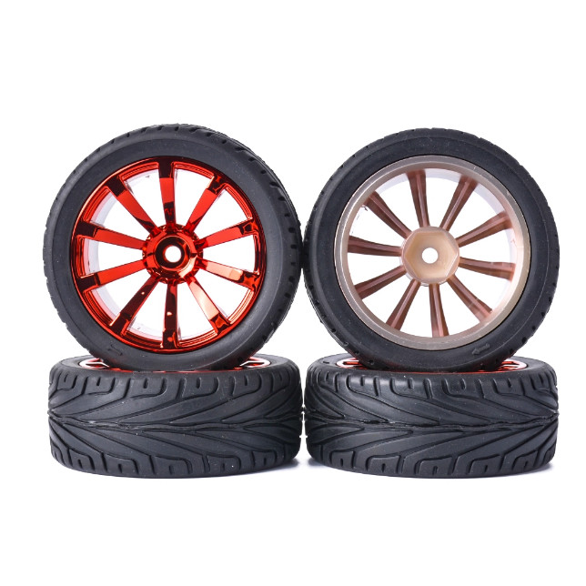 1/10 Monster Tires Rally Tires 4pcs 12mm Hex Plastic Wheel Rim Rubber Tyre for 1/10 Traxxas HSP HPI 
