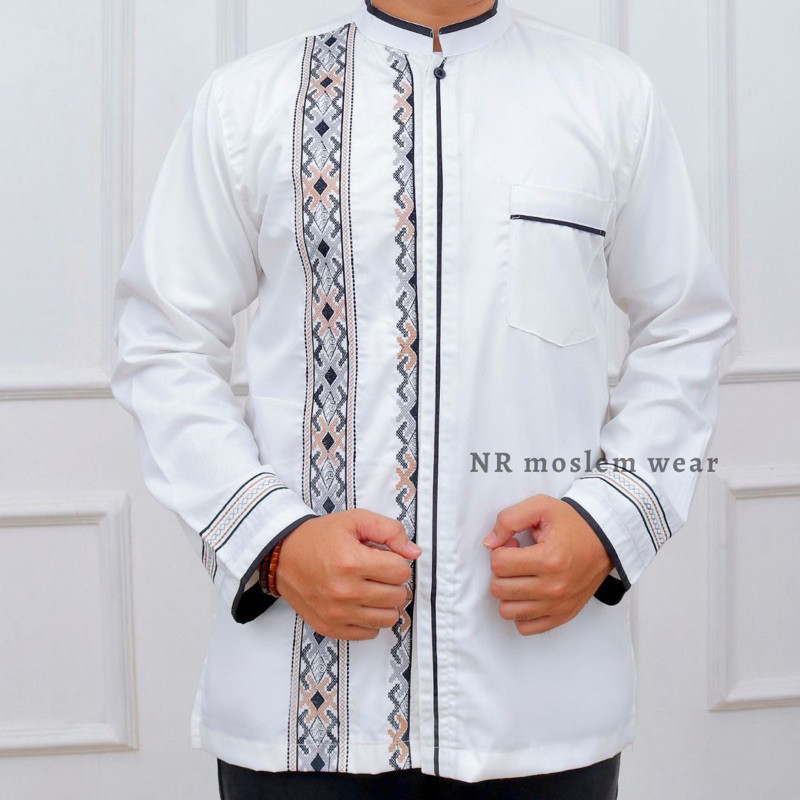 BAJU KOKO PUTIH DEWASA TANGAN PANJANG  / KOKO ARRAHMAN PANJANG / BAJU KOKO KATUN ADEM kode ( ARK )