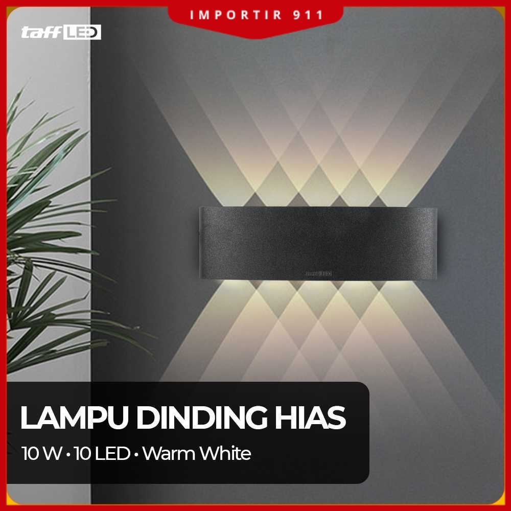 TAFFLED Lampu Dinding Hias Indoor Plastic Body 10W 10 LED Warm White - 10T
