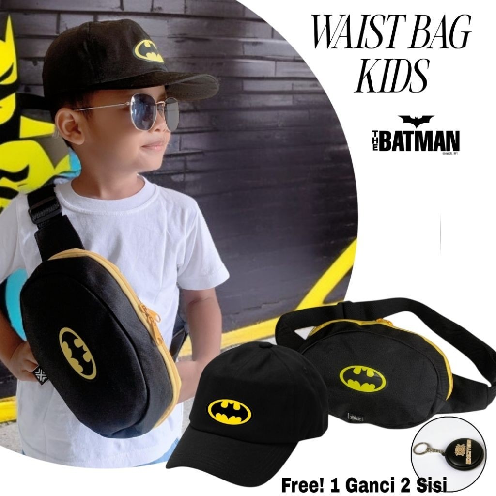Tas Pinggang Anak Laki Laki Motif Batman Minion Astronout Keren free ganci