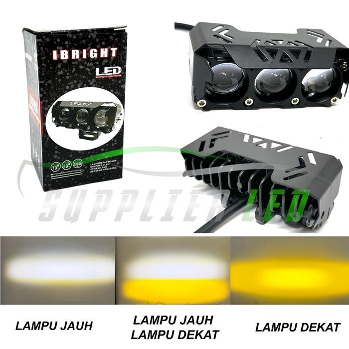 Kiaxio - Lampu tembak 3 MATA CR7 IBRIGHT SLIM - Merah, PUTIH-KUNING