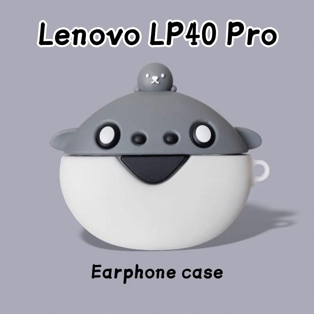 Exclusive Untuk Lenovo LP40 Pro Case Hiu kreatif kartun Soft Silicone Earphone Case Cover NO.1
