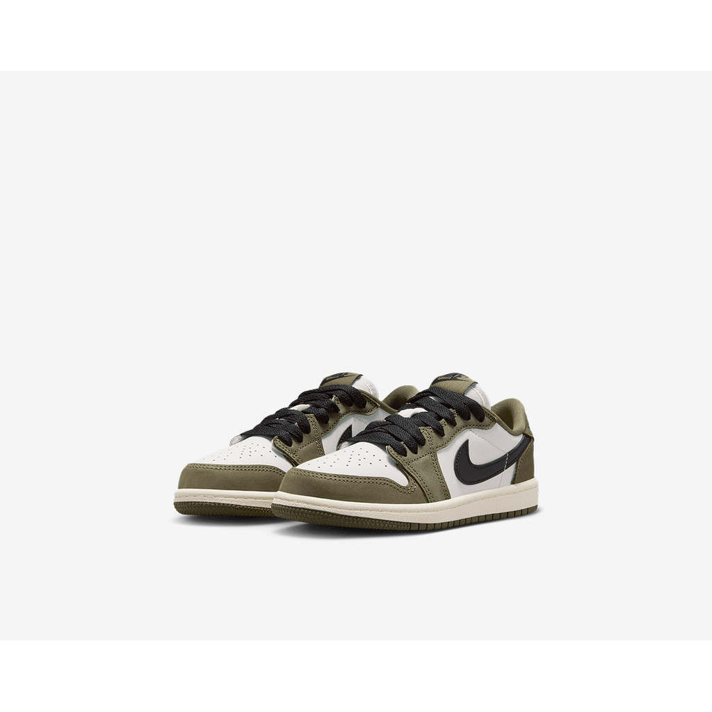 Sepatu Basket Anak Nike Air Jordan 1 Retro Low OG Preschool Medium Olive HQ6996-200