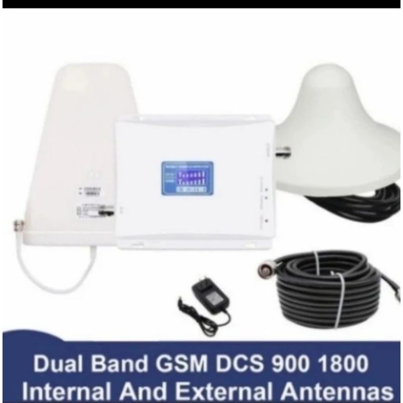 TRI Band GSM repeater, 2G/3G/4G yaitu freq 900Mhz, 2100 Mhz dan1800Mhz