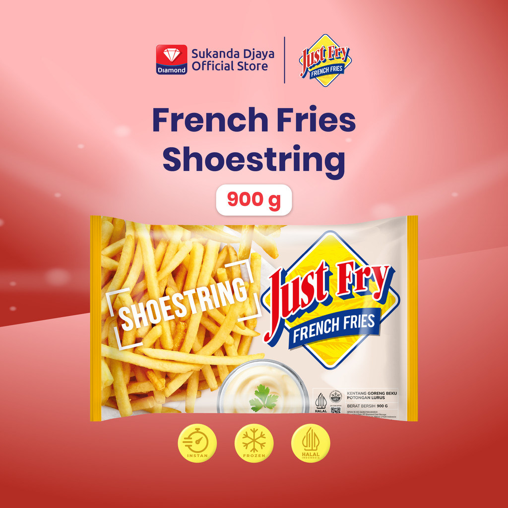 Just Fry Kentang Beku French Fries Frozen Shoestring 900 Gr