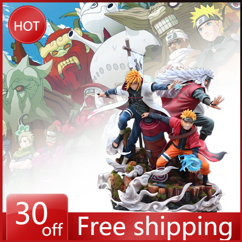 41cm NARUTO GK So Big Figurines Destiny Jiraiya Namikaze Minato Uzumaki Naruto Together Master and A