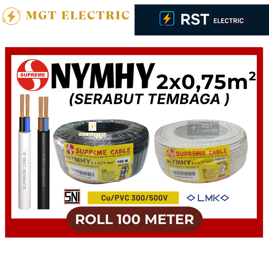 KABEL SUPREME NYMHY 2X0.75 MM 100 METER / NYMHY 2X0,75MM 100M SUPREME