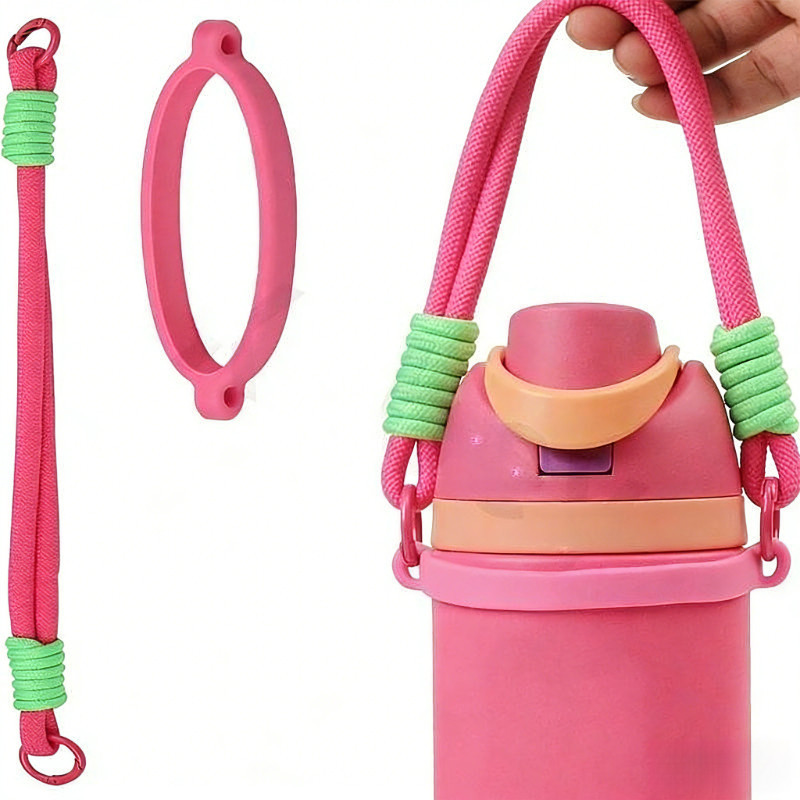 Tali Gantungan Botol Air Minum Silicone Macrame Cocok Stanley Owala Corkcicle Anti Air Tahan Lama Ku