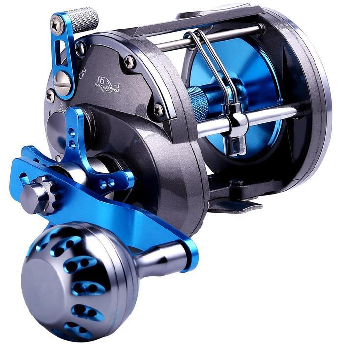 Sougayilang Gulungan Trolling Alat Gulungan Pancing Drum Wheel Trolling Reel Full Metal Boat Saltwat