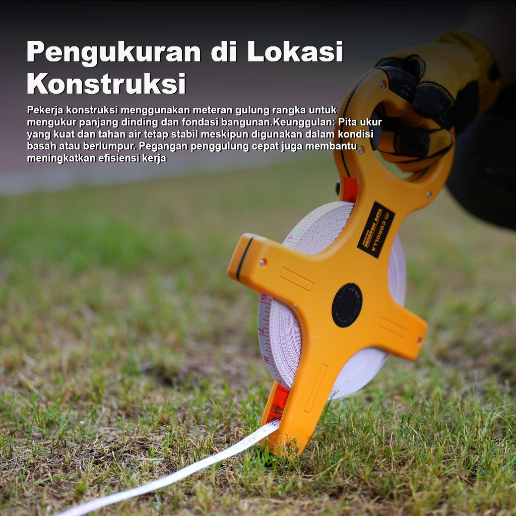 Corolla Meteran Tancap Corolla Meteran Tanah Meteran Roll 30 Meter/50 Meter/100 Meter