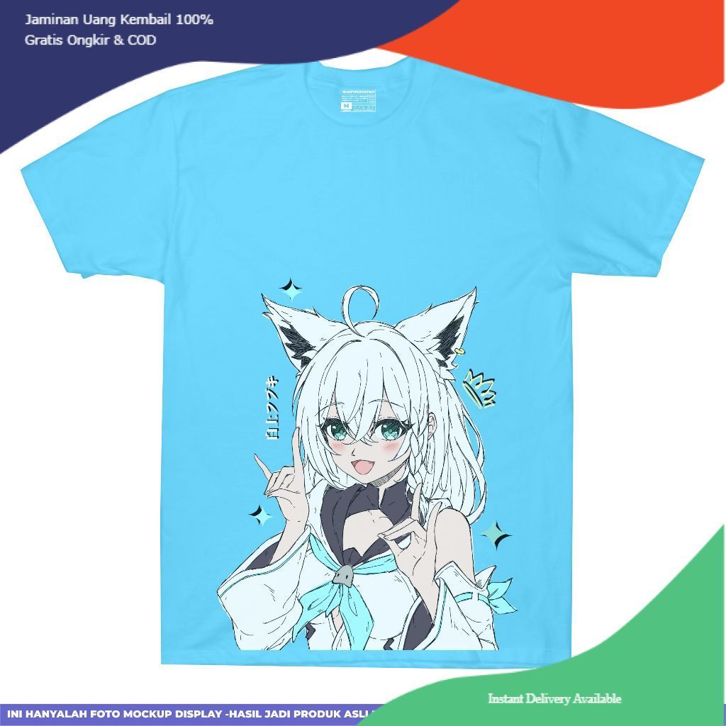 T-shirt Kaos Hololive Japan - Shirakami Fubuki " Hololive Gamers "