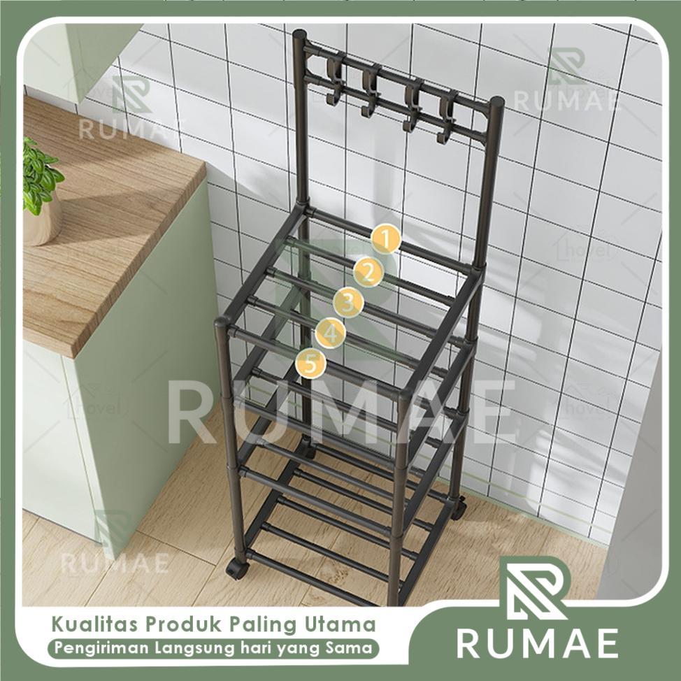 RUMAE Rak Dapur Plastik 45 Susun Organizer Panci Peralatan Masak Storage Serbaguna Untuk Rak Dapur &