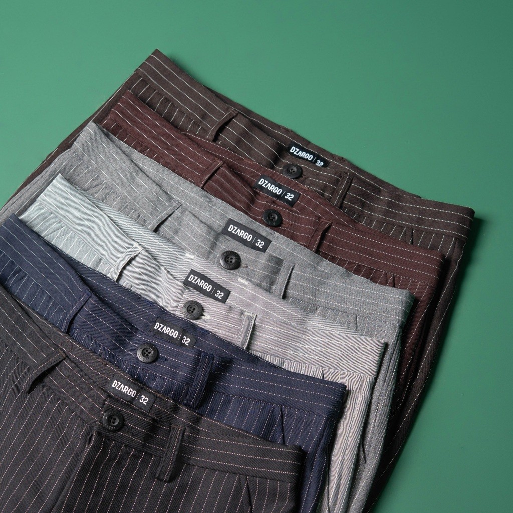 PROMO DZARGO - Celana Strip Pria (Celana Ankle, Formal, bahan, kantor, kain, kerja) Salur