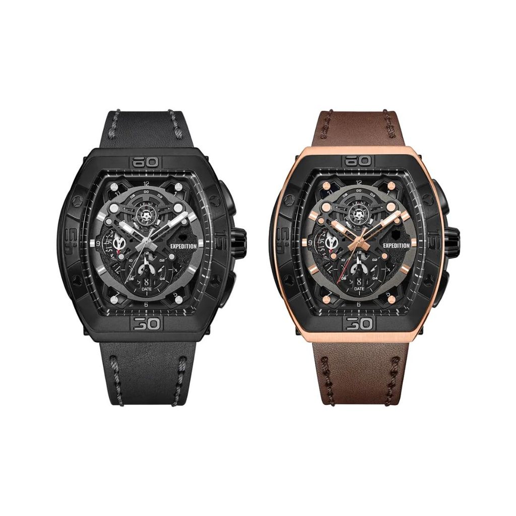 JAM TANGAN PRIA EXPEDITION E 6800 E6800 MCL ANALOG LEATHER STRAP