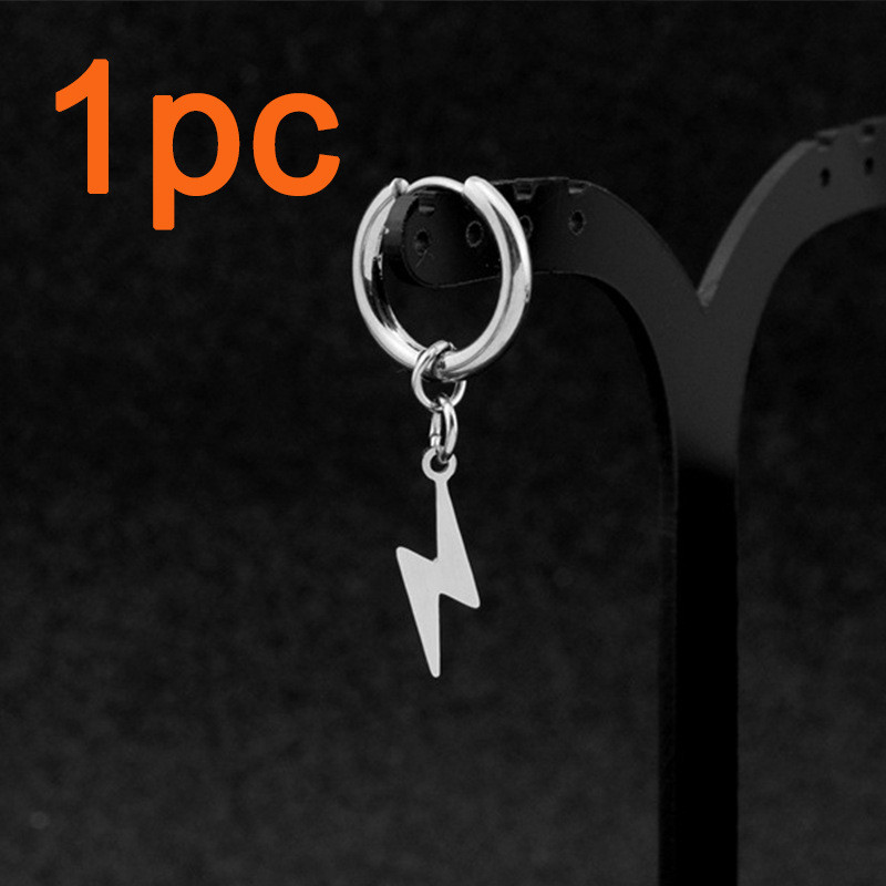 Petir Tunggal Baja Stainless Steel Telinga Pria Tindik Anting Anting Grosir