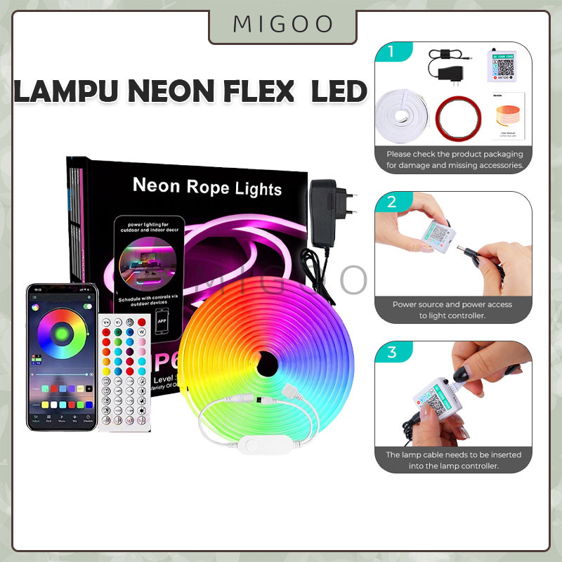 Lampu Led Neon Flex Neonflex RGB Running 5M DC