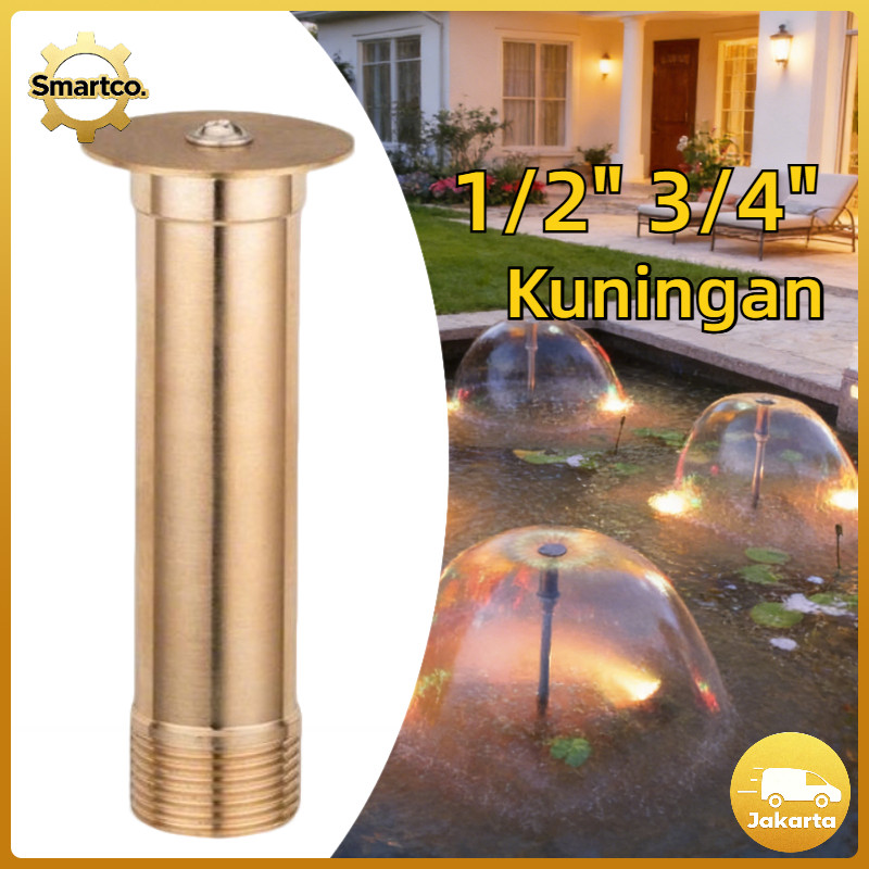 Bahan Kuningan Fountain Pond Nozzle 1/2" 3/4" Kepala Nozzle Sprinkler Adjustable Nosel Air Mancur Ko