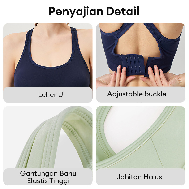 official 2pcs sport bra tanpa kawat sport bh gym bra sport bra olahraga wanita yoga dan sehari hari