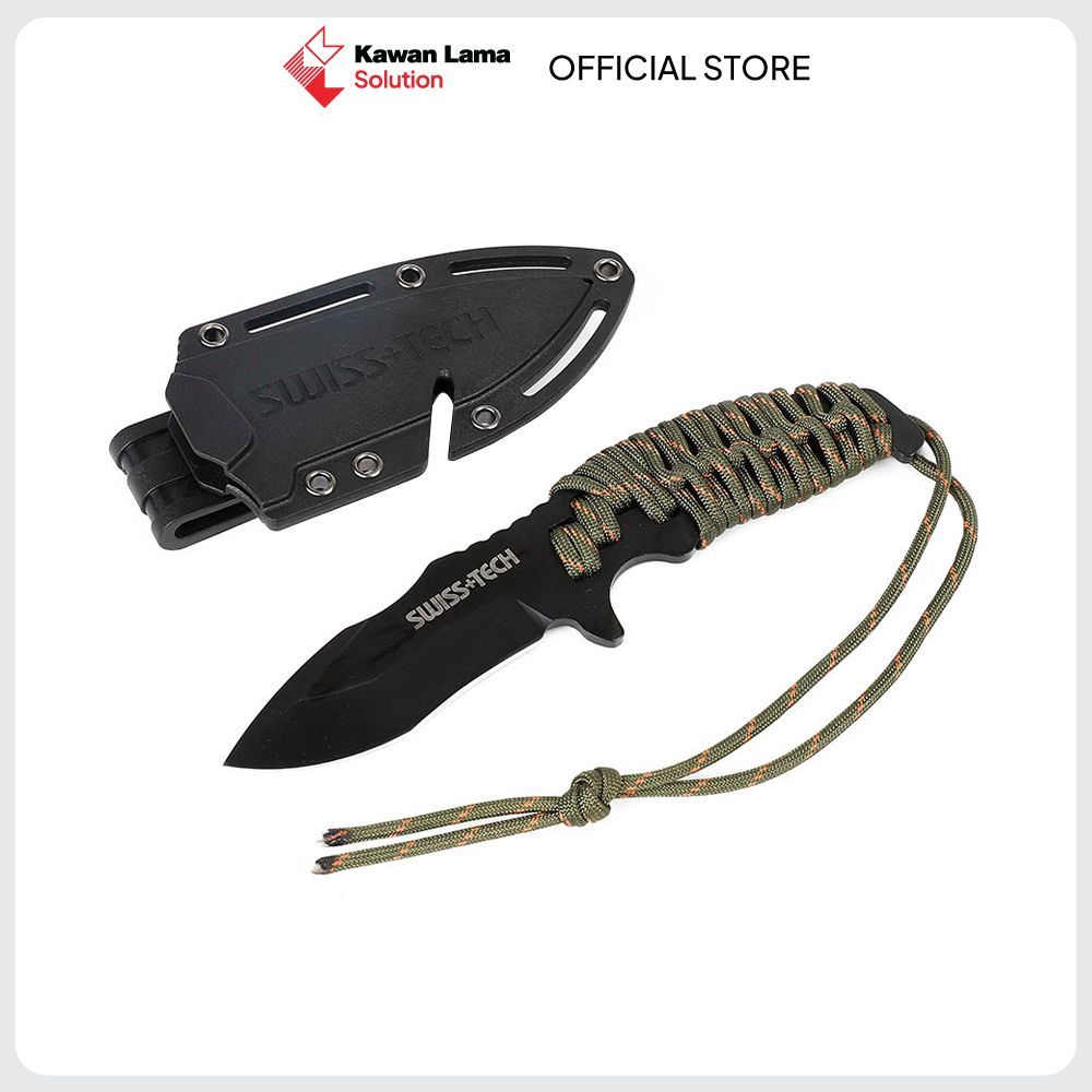 KLS Swiss Tech 3.25 inci Pisau Fixed Blade - Hitam Fixed Blade