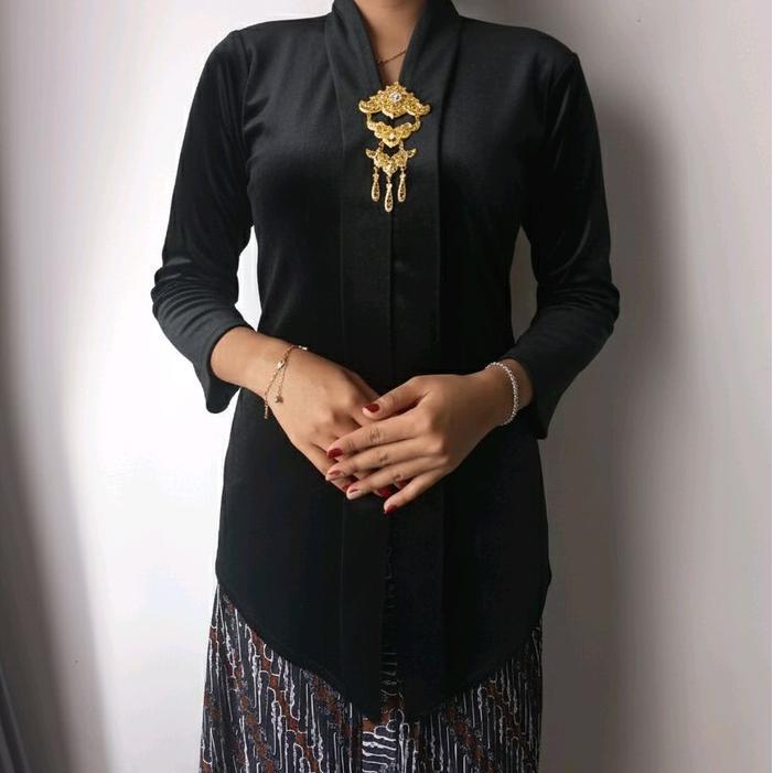 Kebaya Kartini Bludru / Encim Bludru / Kebaya Kartini - Hitam, S