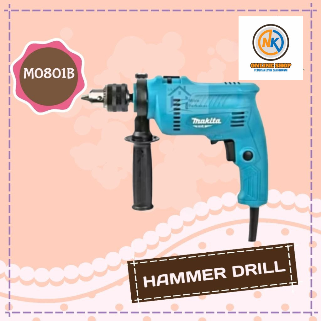 NK_ONLINESHOP Mesin Bor Tembok Makita M0801B MESIN BOR LISTRIK 13MM 500 WATT ORIGINAL POWER