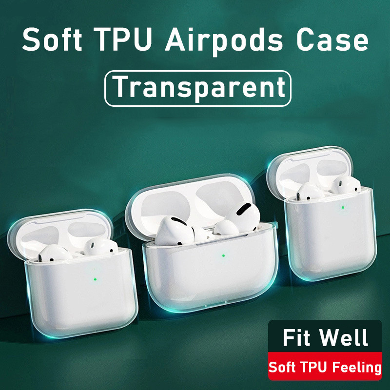 Original Transparent Earphone Case for AirPods 1/2/3 Pro Gen Cover Case Anti-Scrat TPU Protective Ca