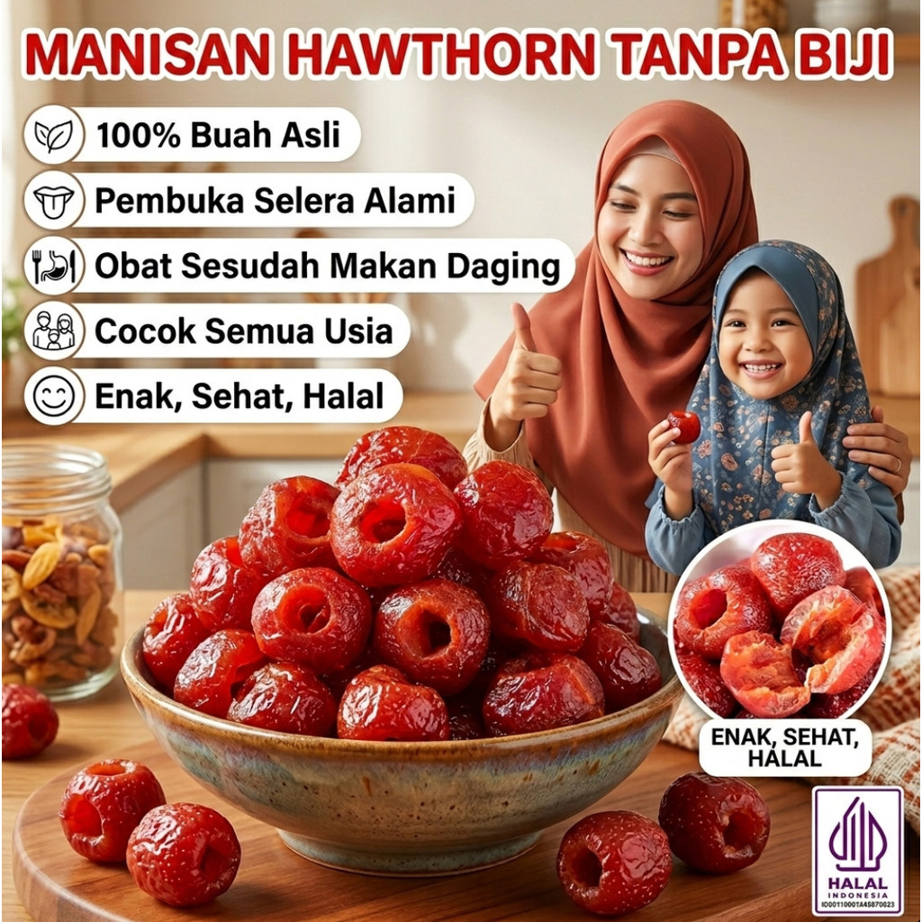 COD[Cepet habis] 250g Buah hawthorn kering halal/Hawthorn Kering/Hawthorn dried fruit//Freeze Dried 