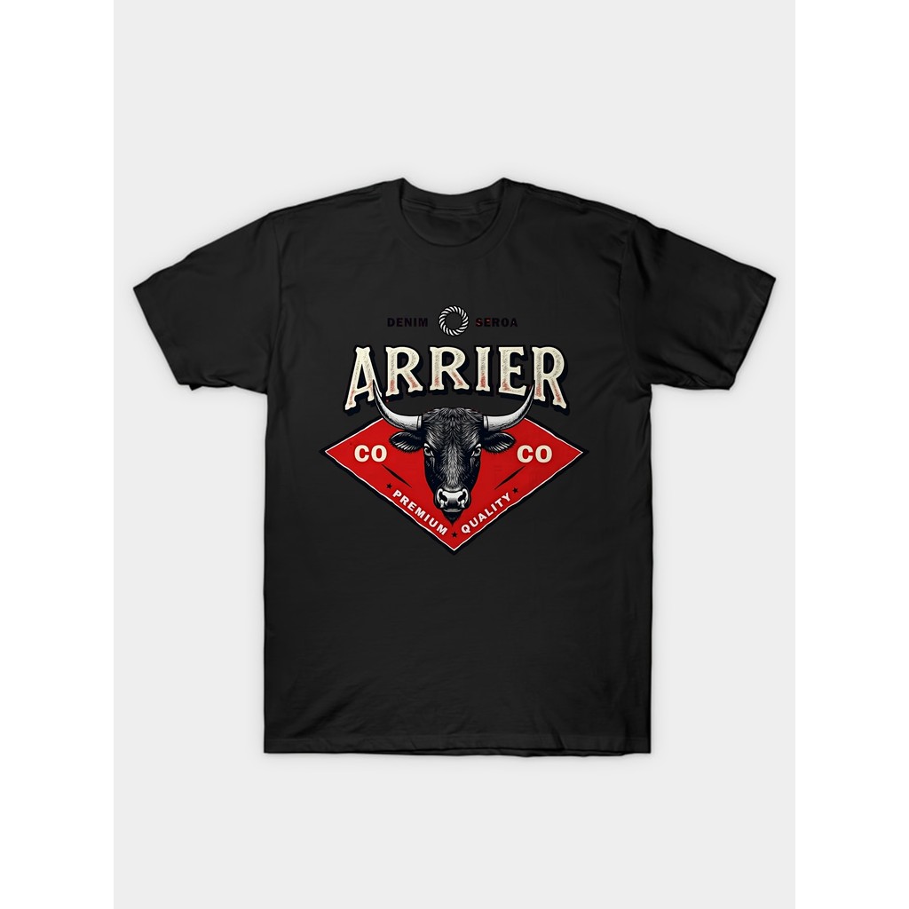 Kaos Uniseks Motif Barat & Logo Banteng Arrier - Desain Sepatu Bot Koboi Topi Bunga Matahari & Kepal