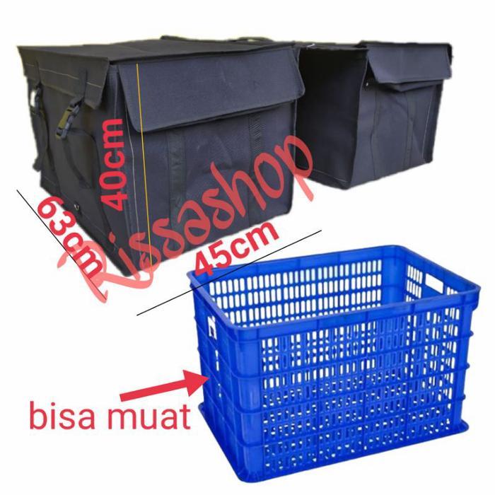 Tas Pos Kurir Obrok Motor Terpal Kuat Jumbo - Terpal keranjan
