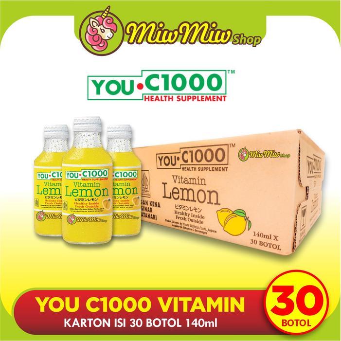 You C1000 140 ml - VITAMIN C 1000 GROSIR KARTON (Orange/ Lemon/ Apple/ Mango) isi 30 botol kaca - LE
