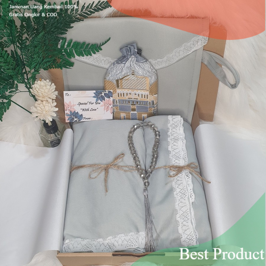 HAMPERS KADO MUKENA DEWASA/HAMPERS LEBARAN/KADO PERNIKAHAN/GIFTBOX BRITHDAY/GRADUATION/ HAMPERS / Bi