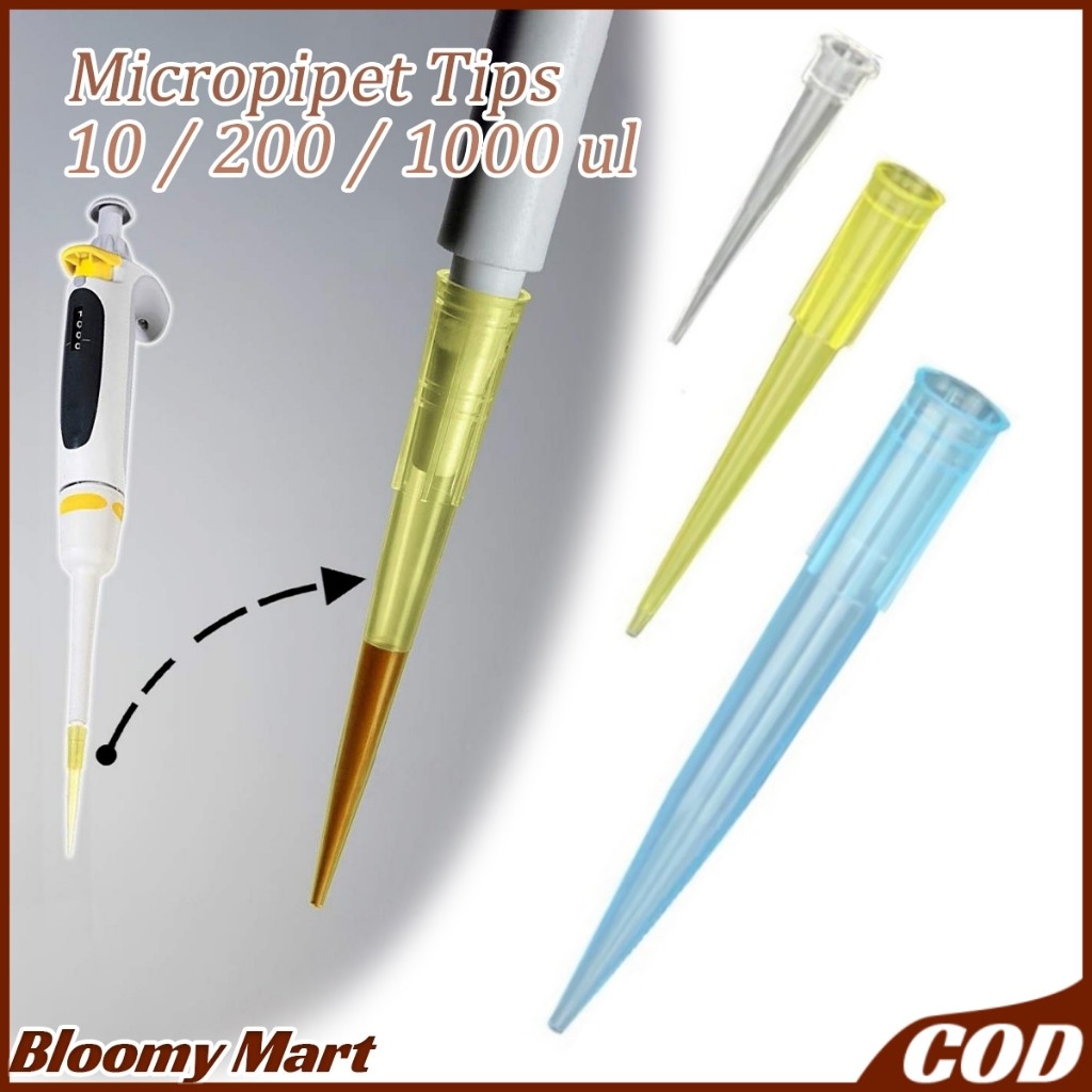 Biru Putih Kuning Blue Tip Micropipet isi 100 pcs 10/200/1000 Microliter Tip Mikropipet Transparan T