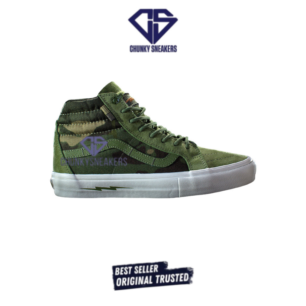 Sepatu Sepatu Vans  Sk8 Hi Notchback Defcon Multicam Jungle Green 100% Original BNIB