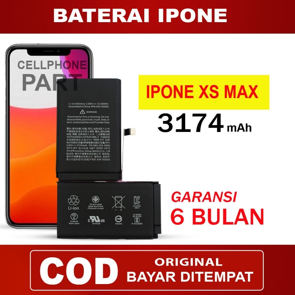 BATERAI BATRE IPONE XS MAX ORIGINAL