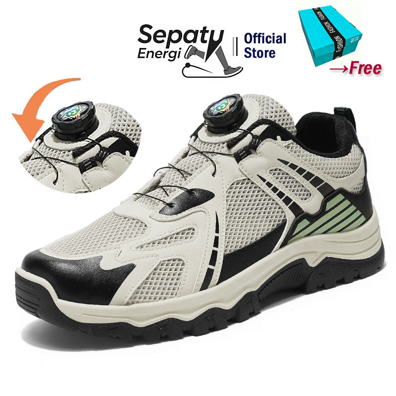 Sepatu Tali Putar Sneakers Pria Sepatu Hiking Pria Bertali Hangout