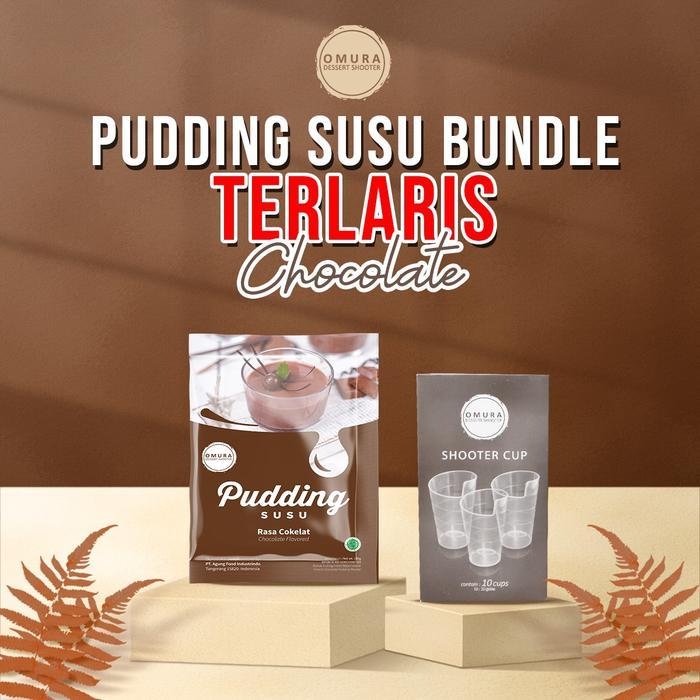 BUNDLING CUP - Omura Pudding Susu Aneka Rasa Dan Shooter Box - Cokelat, Sloki