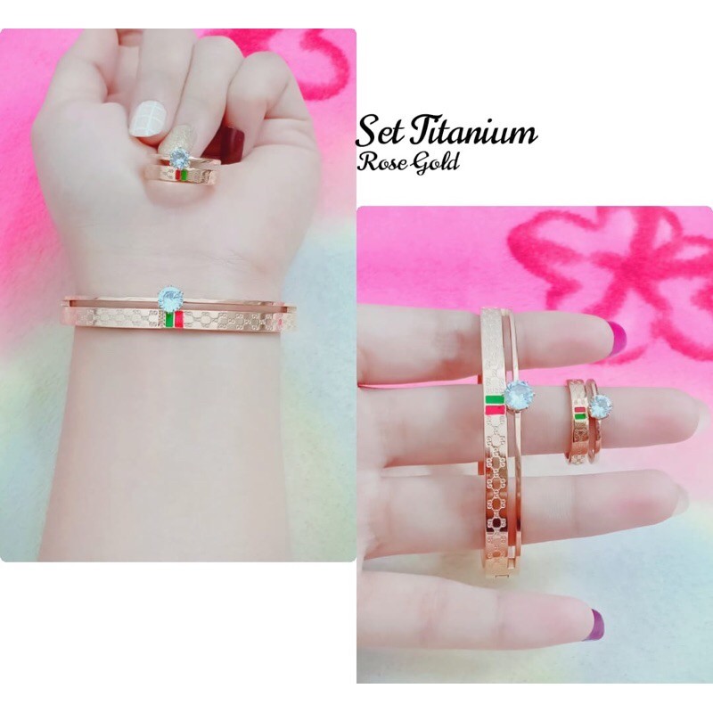 SET TITANIUM GELANG DAN CINCIN