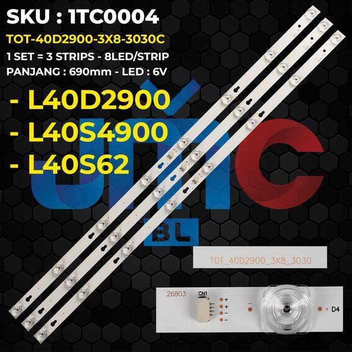 Backlight TV 40 Inch L40D2900 L40S4900 L40S62 TOT-40D2900-3X8-3030C