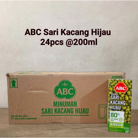 ABC Sari Kacang Hijau 200 ml Dus 24 Susu Kacang Enak Bergizi Untuk Stok Toko Laris
