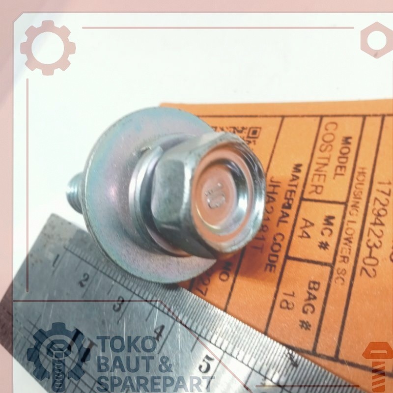 BAUT 17 M12X35 DOBEL RING LEBAR BAUT BAJA PANJANG 3,5 cm drat krucut