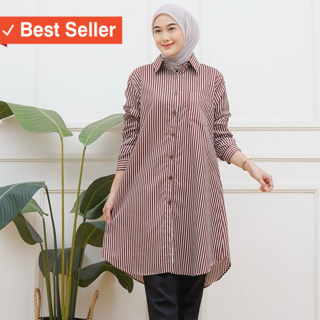 Baju Lebaran Murah / Tunik Atasan Wanita Ld110 Ld120 Tunik Salur Wanita