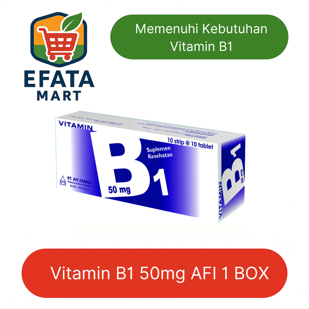 Vitamin B1 50 mg AFI | Suplemen Kesehatan Vitamin B1 - AFI FARMA