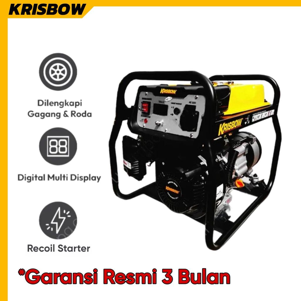 Krisbow Genset Bensin 1500 Watt 1ph Open Krp15 GENERATOR 1500W 1PH OPEN KRP15 Bergaransi Resmi By Az