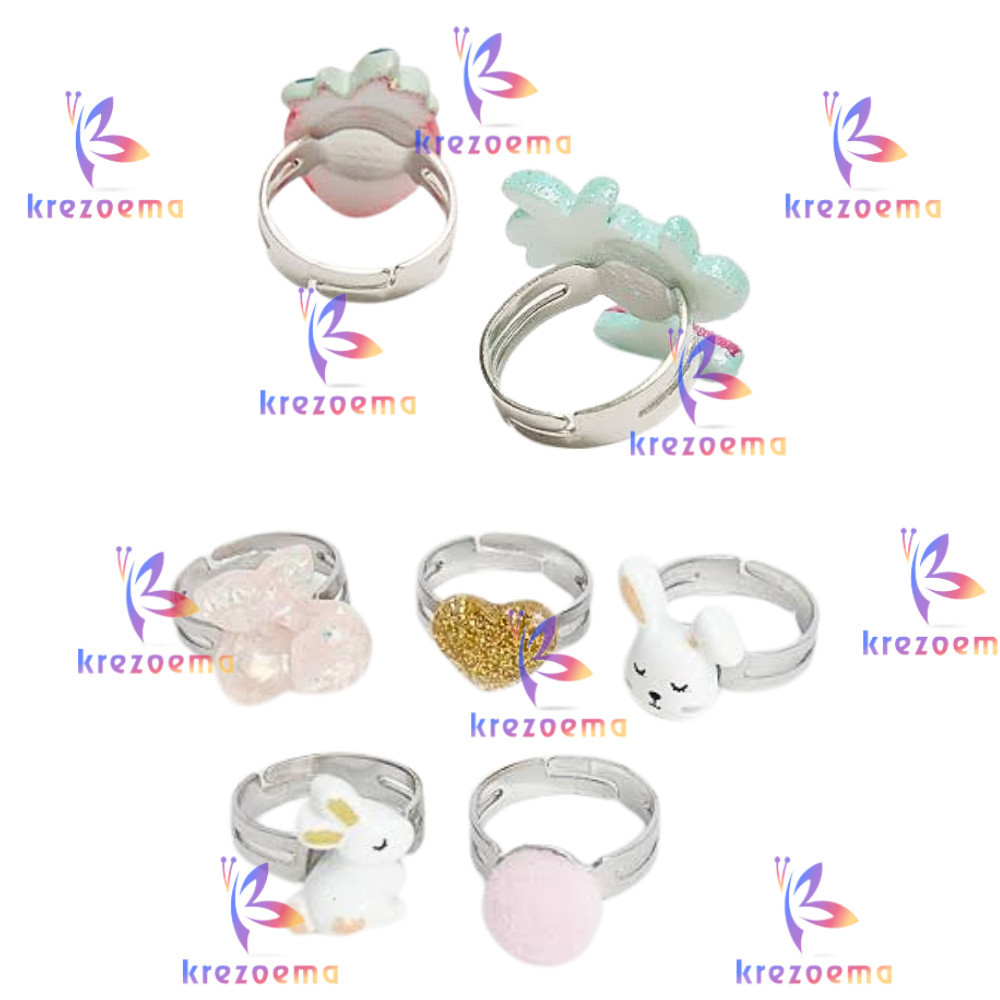 24 dan 10pcs Cincin Kosongan - Cincin untuk aksesoris resin clay berbagai macam karakter lucu