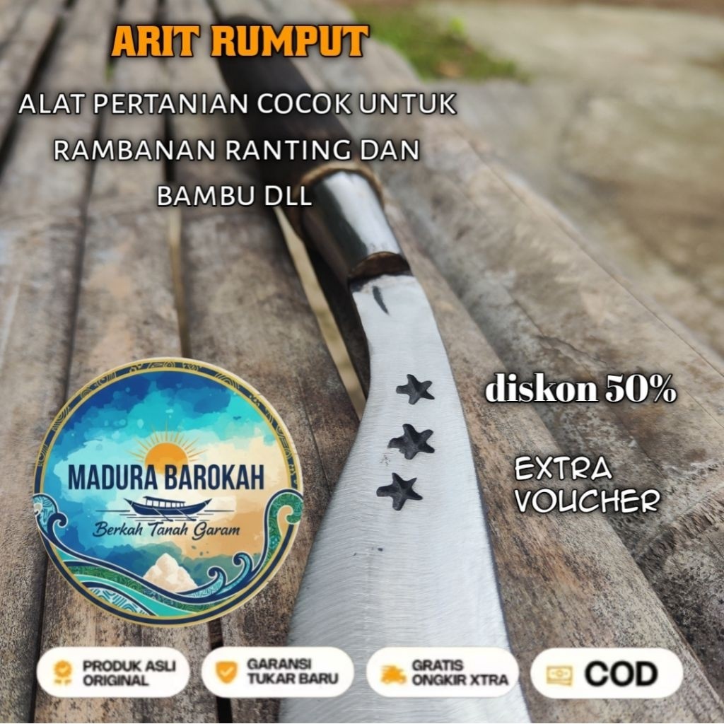 produk Madura arit rumput bintang 3 bahan baja isen KUAT