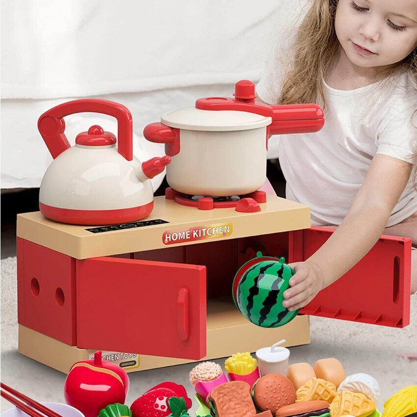Children's Kitchen Toy Set Simulated Kitchen Cutting Music Simulated Fruit Cutting Cooking Toy Cooki