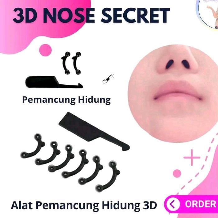 ORIGINAL 3D NOSE SECRET Pemancung Hidung Instan Tanpa Operasi & Nyaman Manual Box - Nose Secret 1 Bo