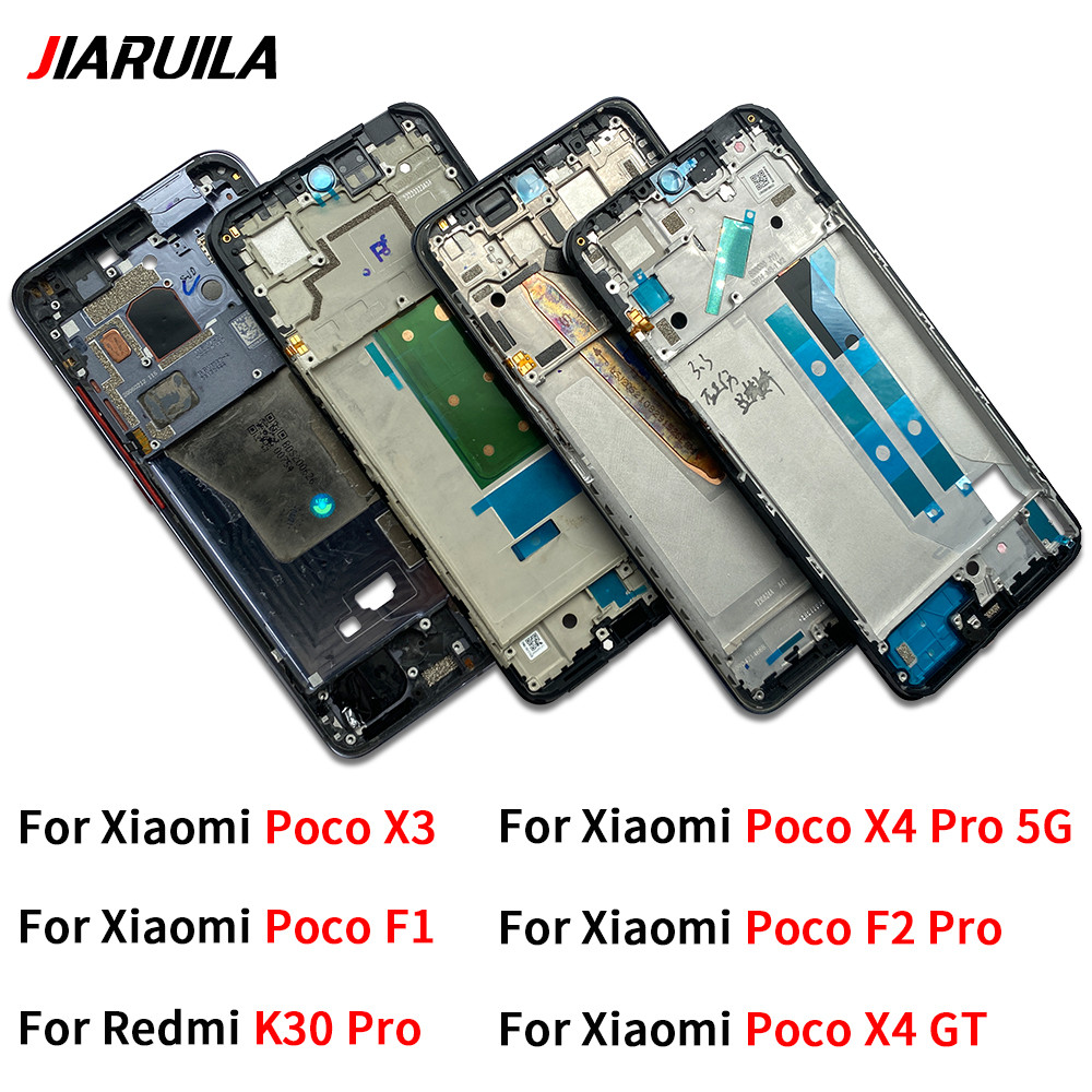 For Xiaomi Poco F1 F2 Pro X3 X4 GT X4 Pro 5G Middle Frame Front Bezel Cover Chassis Housing Back Pla